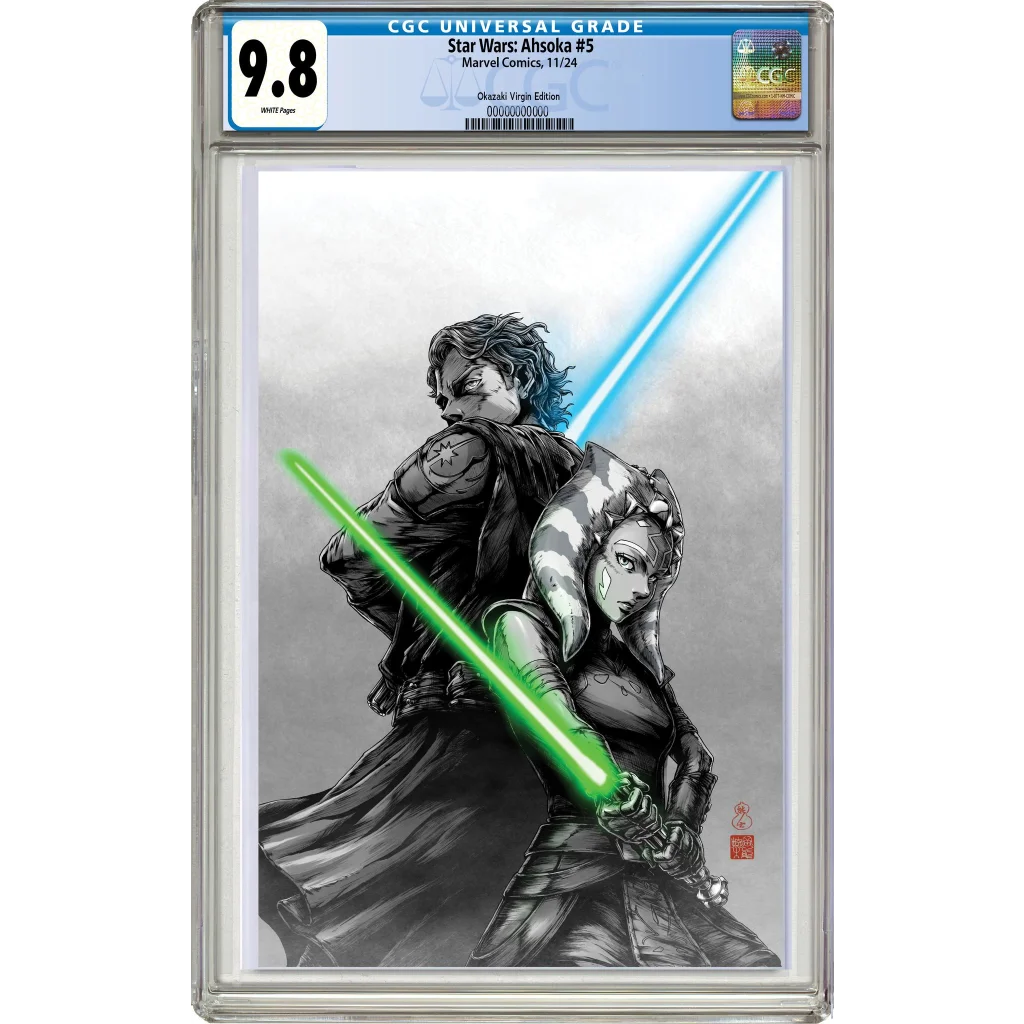 9.8 graded Star Wars Ahsoka limited edition comic book cover issue 5