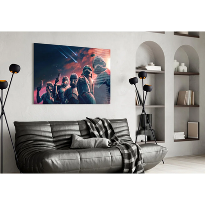 Vibrant Clone Troopers Battle Scene Star Wars wall art canvas print