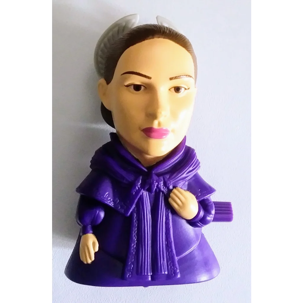 Rare purple plastic Star Wars Burger King Padme Amidala bust with scarf and cape