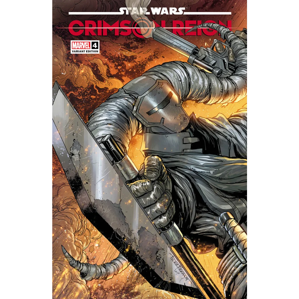 Star Wars Crimson Reign Knights of Ren comic cover with armored character wielding a big blade