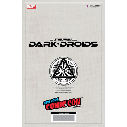 Blank Star Wars Dark Droids 2nd Printing comic cover for collectible fans