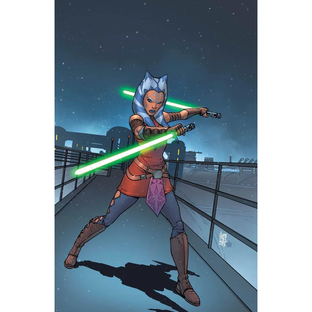 Star Wars Dark Droids 2nd Printing Ahsoka Tano with green lightsabers comic cover