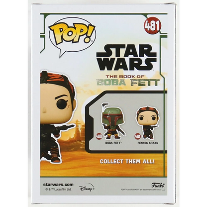 Back of Star Wars Fennec Shand Funko Pop box showing collection figures