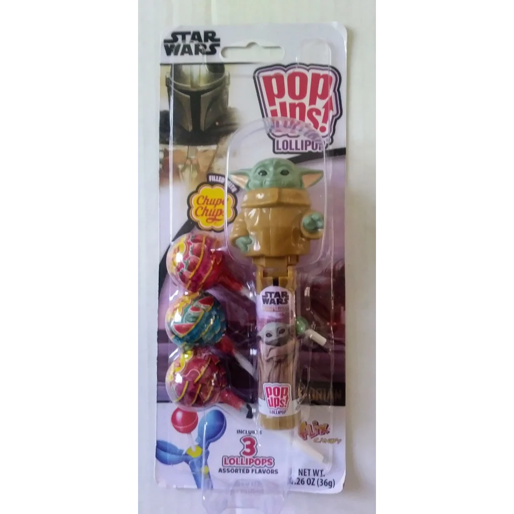 Star Wars Flix Candy Pop Ups with Baby Yoda and fruity lollipops