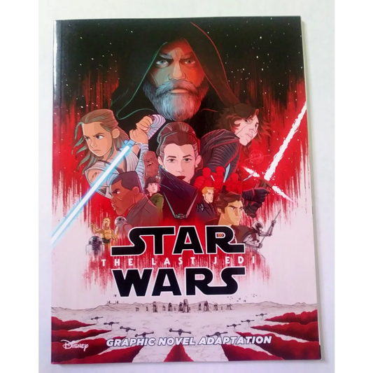 Star Wars Jedi graphic novel cover with lightsaber-wielding characters on red black background
