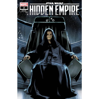 Star Wars Hidden Empire comic cover with Emperor Palpatine on throne for Hidden Empire issue 2