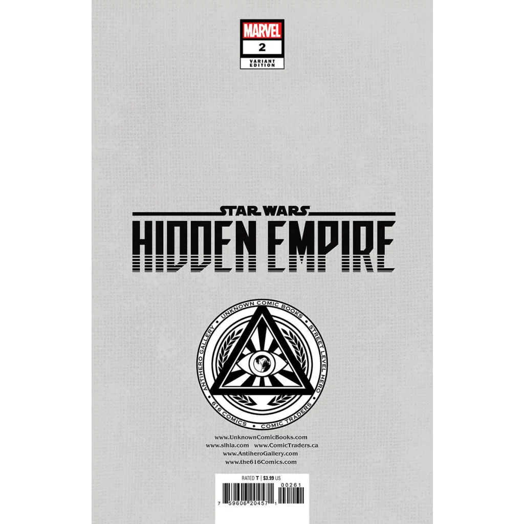 Variant comic cover for Star Wars Hidden Empire #2 showcasing Palpatine in a cool art style
