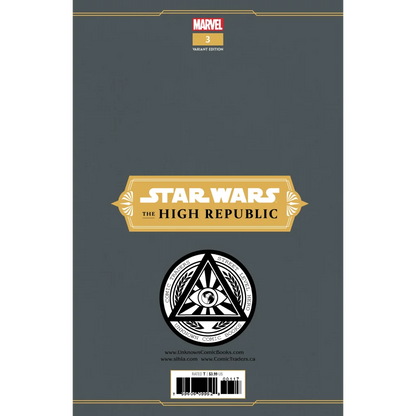 Variant edition Star Wars The High Republic comic with gold logo display