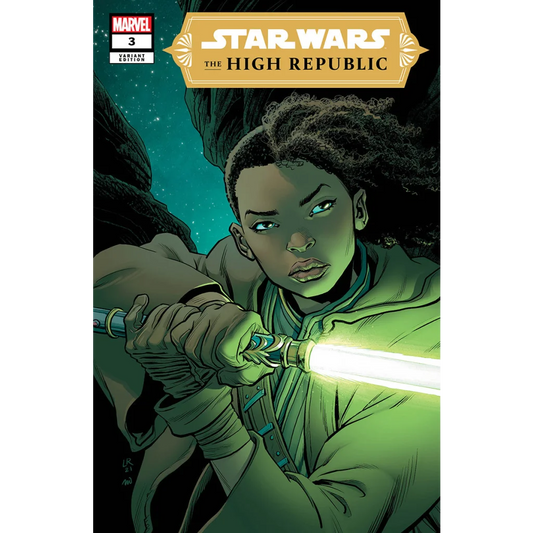 Star Wars High Republic comic cover with young Black woman wielding green lightsaber