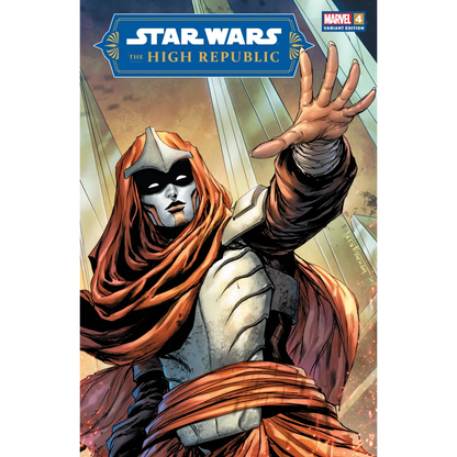 Star Wars High Republic 4 Variant Comic graded blue label cover with masked hero in orange hood