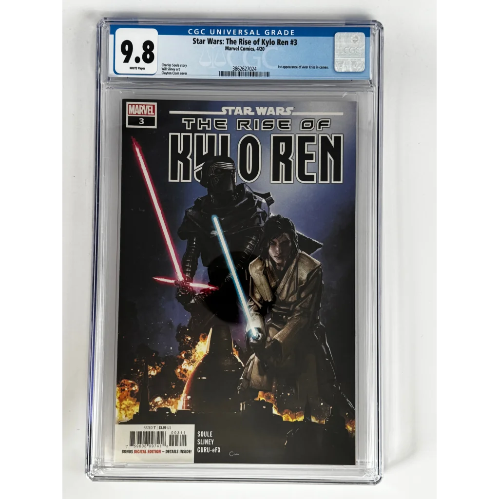 Star Wars Kylo Ren #3 CGC 9.8 Clayton Crain lightsaber cover