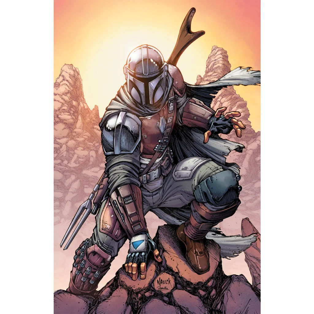 Star Wars Mandalorian bounty hunter graded blue label Todd Nauck virgin comic cover