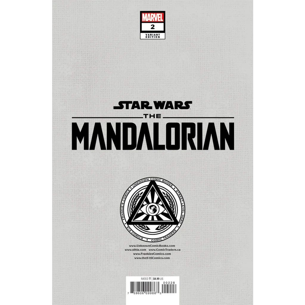 Variant comic cover for Star Wars Mandalorian with graded blue label by Todd Nauck
