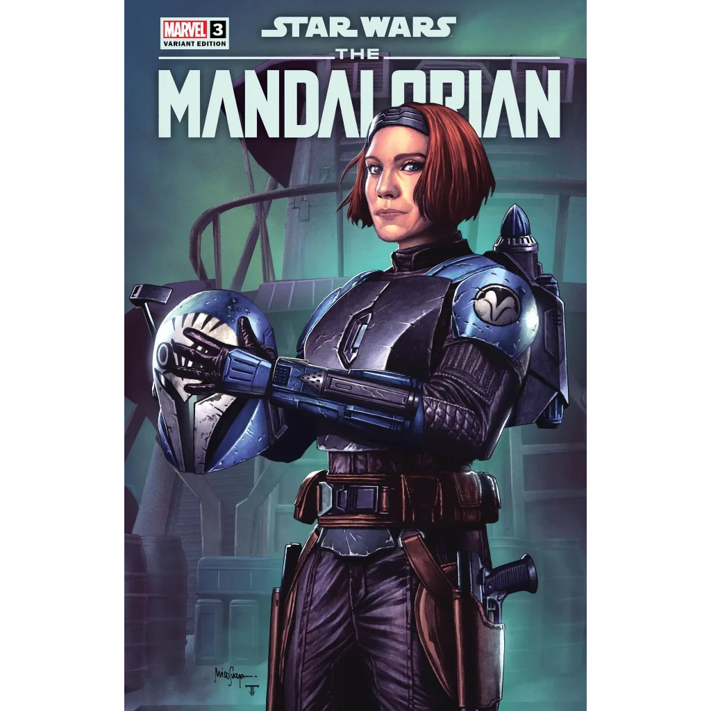 Star Wars Mandalorian Season 2 comic featuring Bo-Katan Kryze in armor holding her helmet