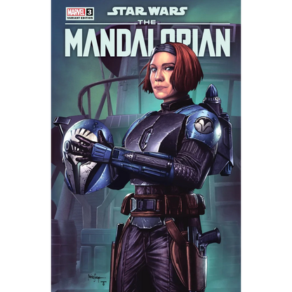 Star Wars Mandalorian Season 2 comic featuring Bo-Katan Kryze in armor holding her helmet