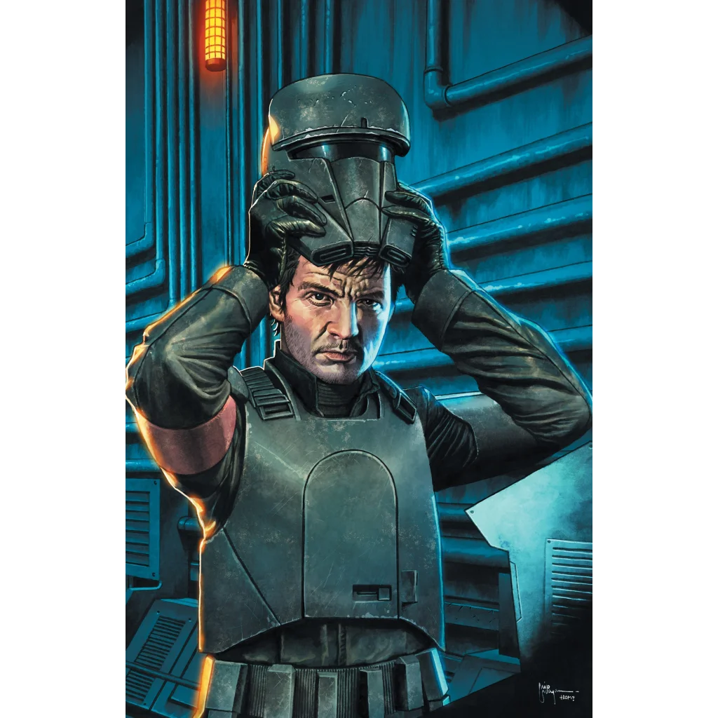 Star Wars Mandalorian Season 2 Unknown Comics Mico Virgin Variant man in armor holding helmet