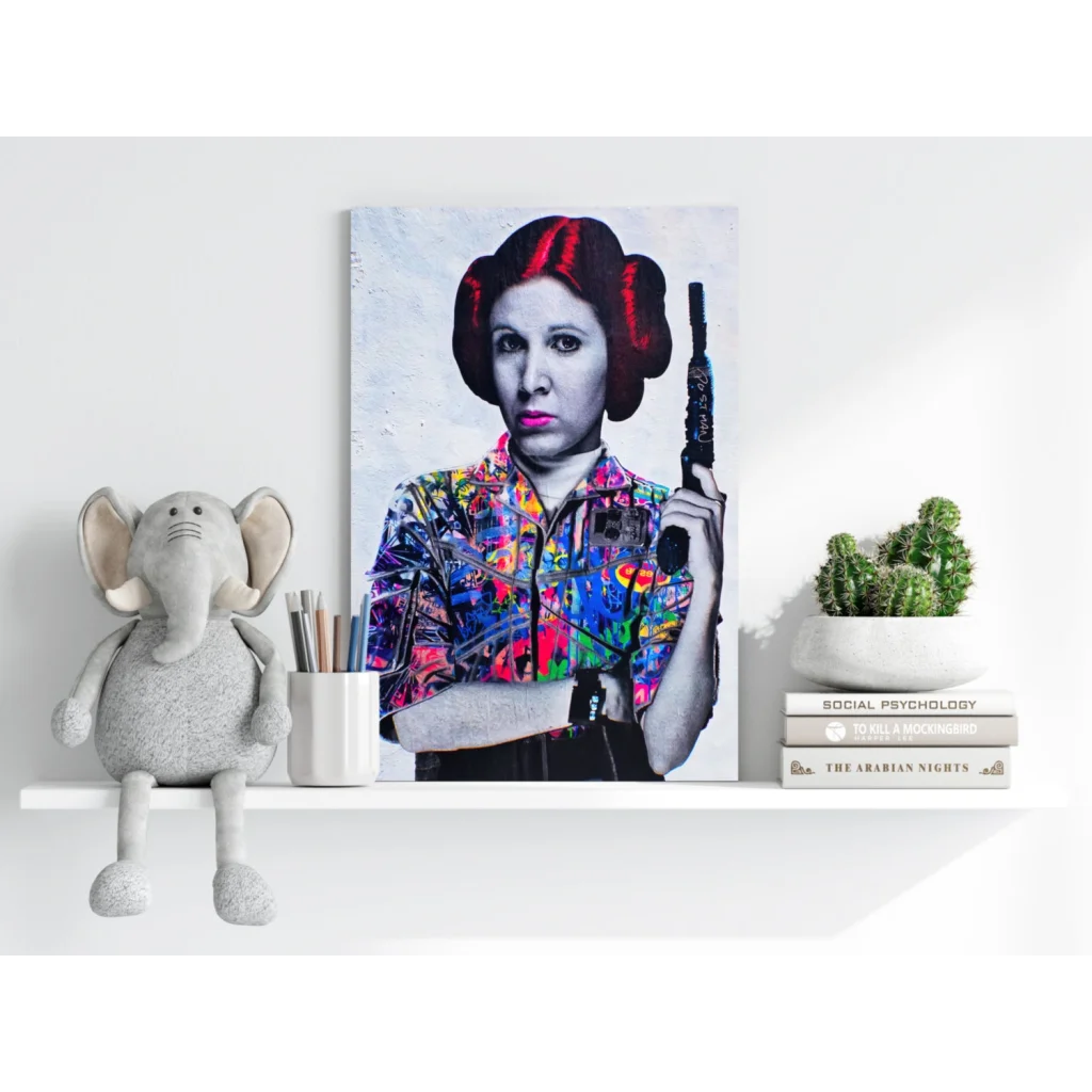 Star Wars Princess Leia Floral Blaster Canvas Wall Art print