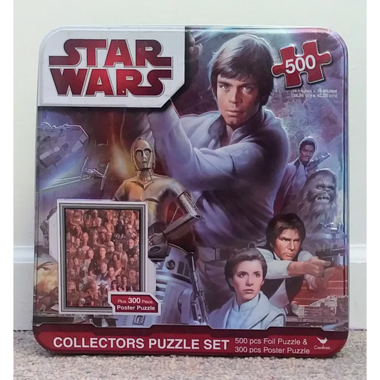 Star Wars puzzle set with Luke Skywalker in metallic tin