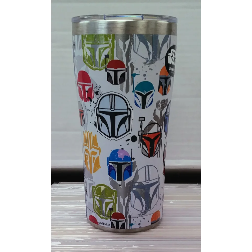 Star Wars Mandalorian Peekaboo Tervis Tumbler with Boba Fett helmet design