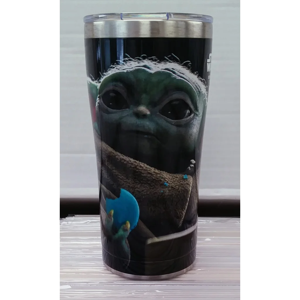20 oz stainless steel Tervis tumbler with Star Wars Mandalorian Season 2 Baby Yoda design