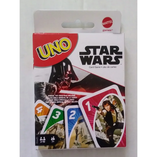 Star Wars Uno card game with iconic characters and vibrant colors