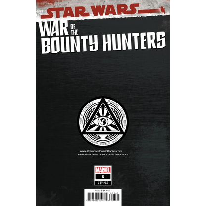 Back cover of Star Wars War Bounty Hunters Ultimate Finale Comic with Boba Fett