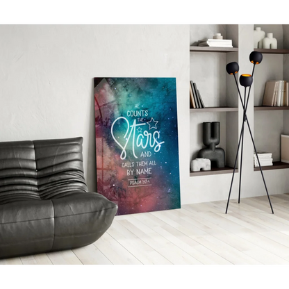 Cosmic psalm 139 wall art canvas with starry nebula design