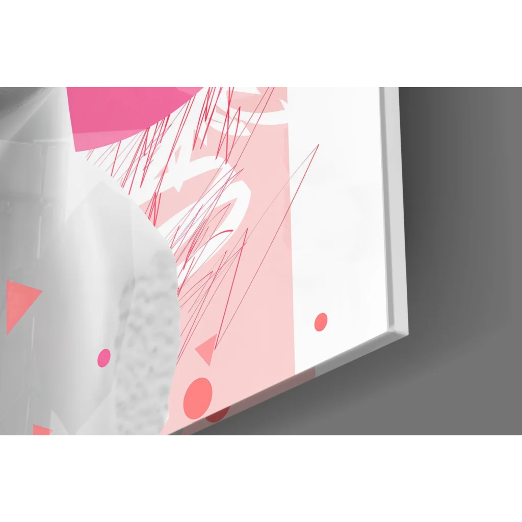 Pink Splash bust canvas wall art with bold pink shapes and white scribbles