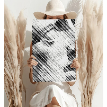 Wavy Halftone Portrait Insigne Aluminum Prints | Contemporary Home Wall Art | vintageantiquesgifts.com
