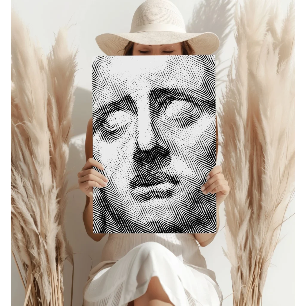 Black and white wave portrait on insigne aluminum prints