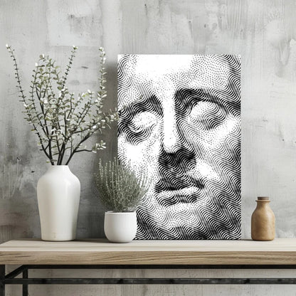 Serene black and white wave portrait on Insigne aluminum prints