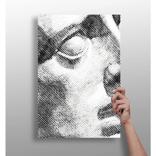 Wavy Halftone Portrait Insigne Aluminum Prints | Insigneart USA | vintageantiquesgifts.com
