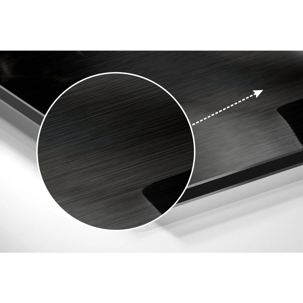 Sleek black brushed aluminium dibond laptop stand bust art print