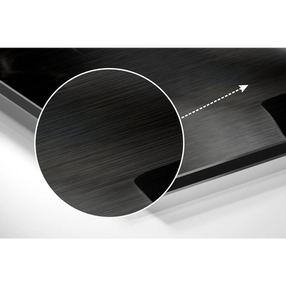 Sleek black brushed aluminium dibond laptop stand bust art print