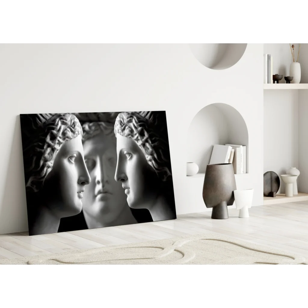 Triple Classical Marble Busts Canvas Wall Art | Modern Wall Art Decor | vintageantiquesgifts.com
