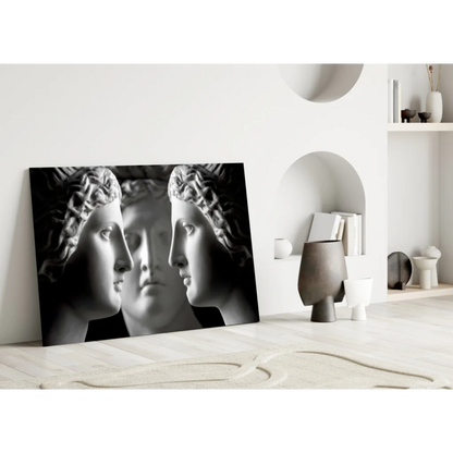 Triple Classical Marble Busts Canvas Wall Art | Modern Wall Art Decor | vintageantiquesgifts.com