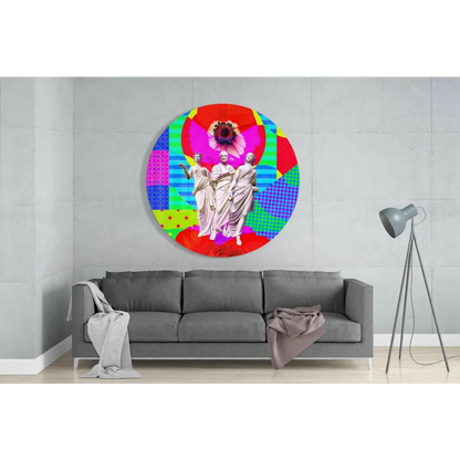 Psychedelic Pop Art Tempered Glass Wall Masterpiece | Glass Wall Art Print | vintageantiquesgifts.com