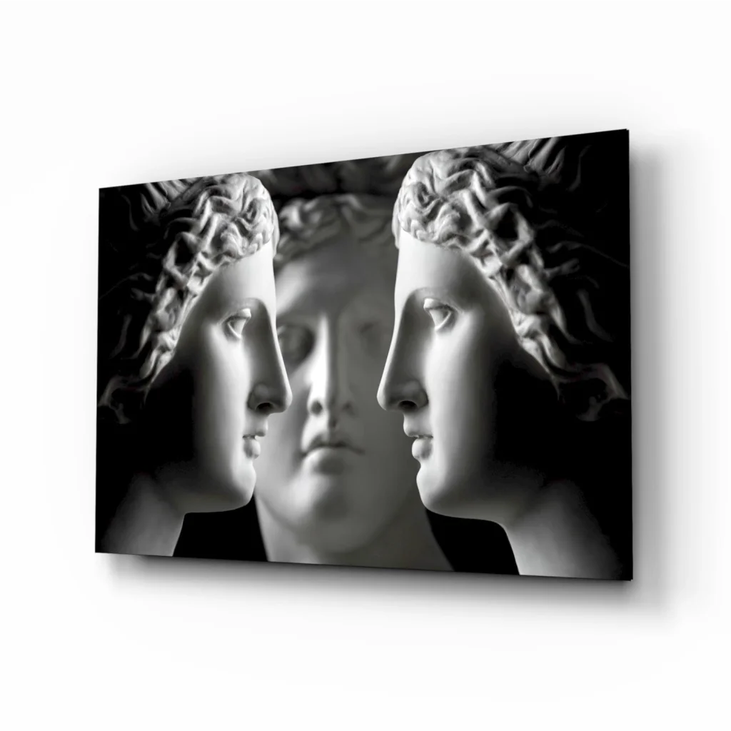 Triple Classical Marble Busts Canvas Wall Art | Insigneart USA | vintageantiquesgifts.com
