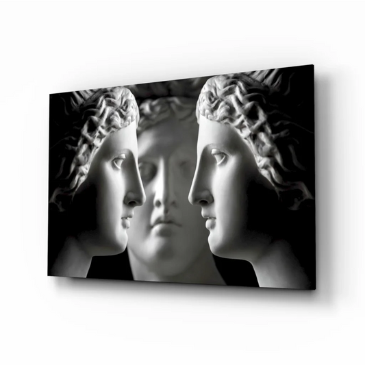 Triple Classical Marble Busts Canvas Wall Art | Insigneart USA | vintageantiquesgifts.com