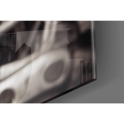 Black and white geometric steampunk robot wall art on glossy paper