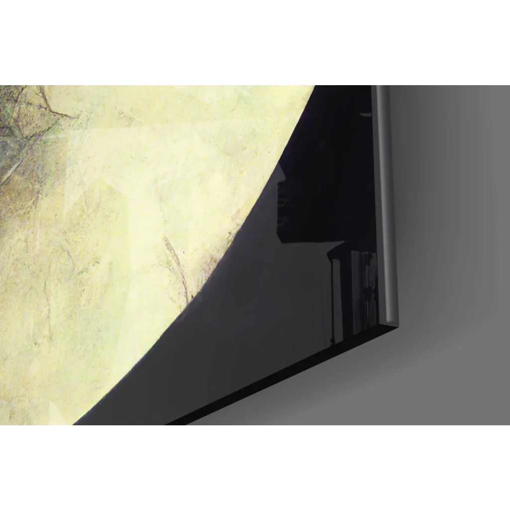 Steampunk skull glass wall art with black curved laptop screen