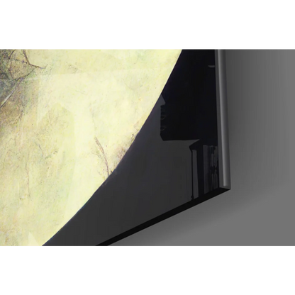 Steampunk skull glass wall art with black curved laptop screen