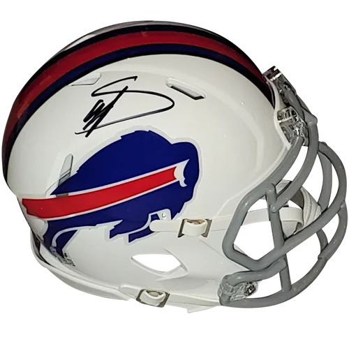 Stefon Diggs autographed Buffalo Bills mini helmet with silver faceguard