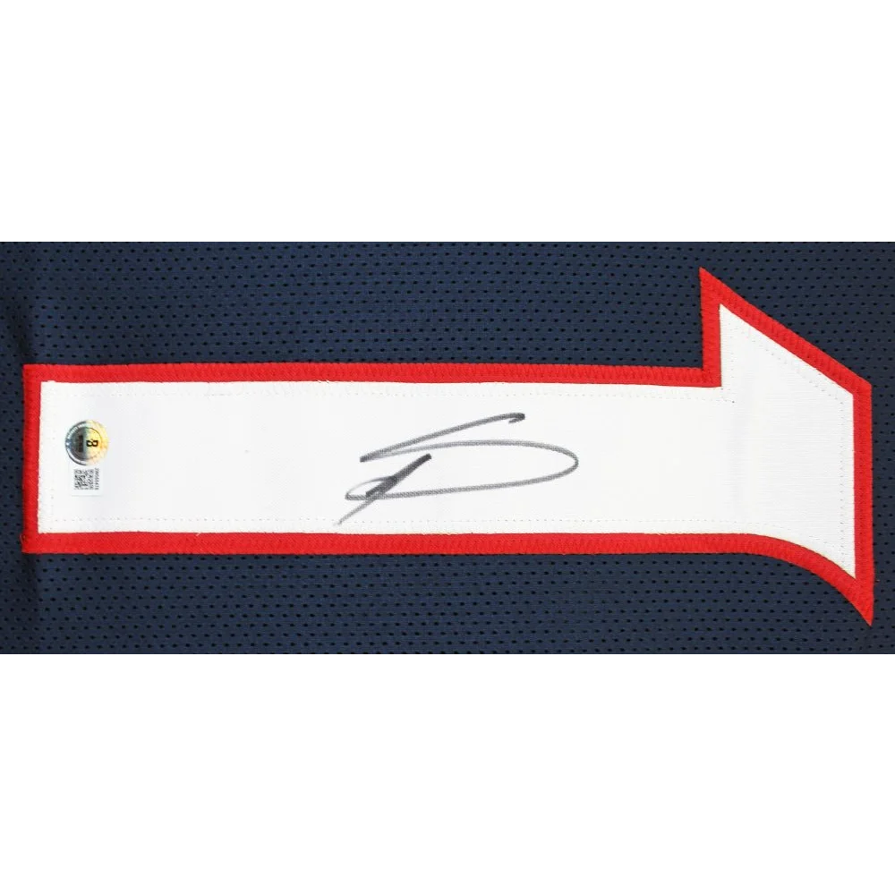 Autographed white nameplate with red border from Stefon Diggs signed jersey Texans collectible