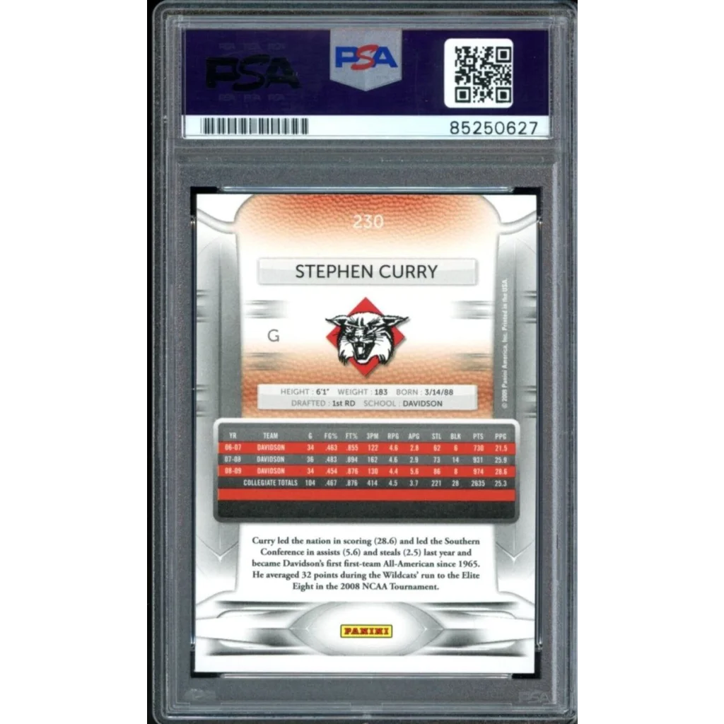 Steph Curry signed 2015 Panini rookie card PSA Gem Mint 10