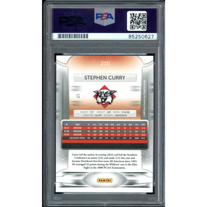 Steph Curry signed 2015 Panini rookie card PSA Gem Mint 10