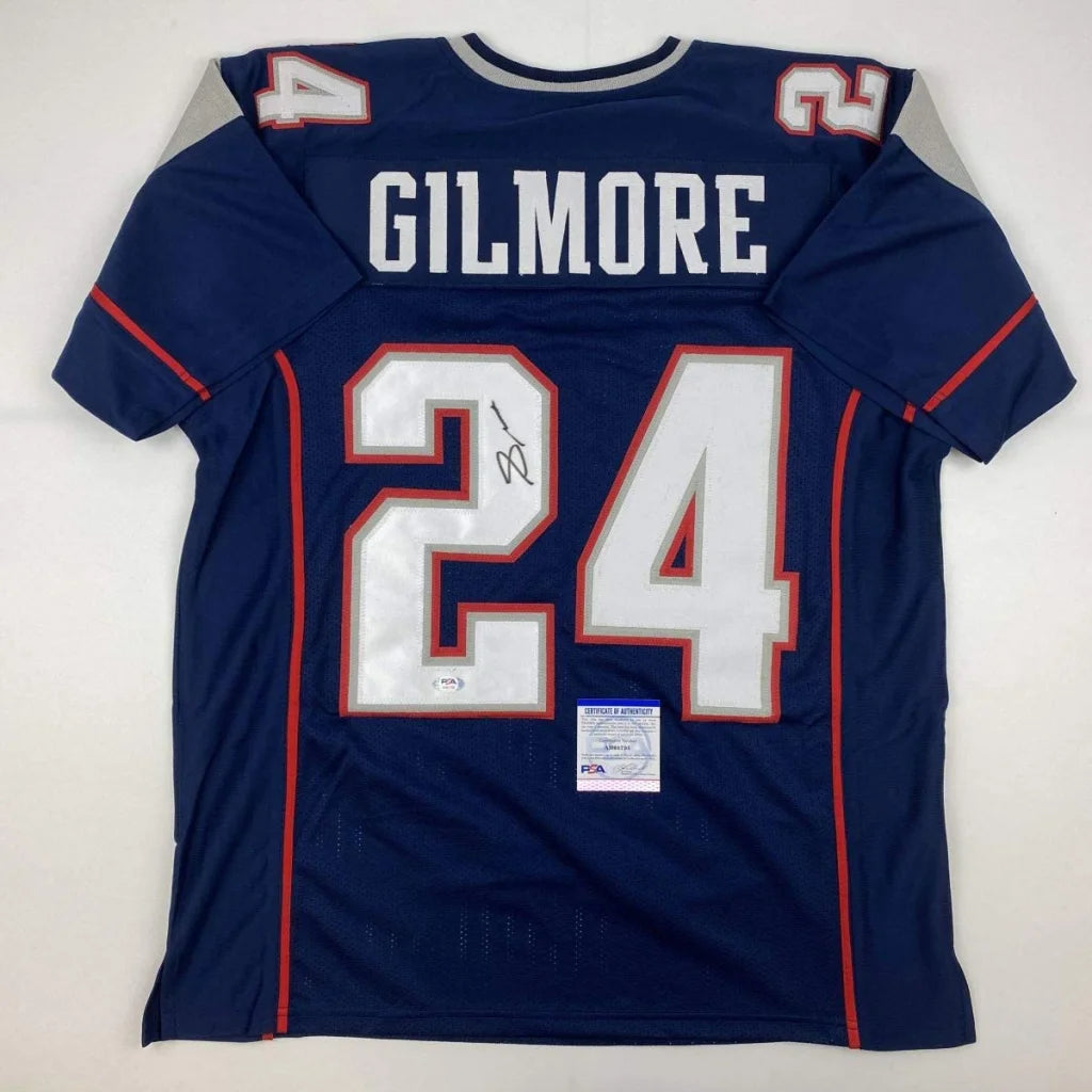 Signed Stephon Gilmore New England Patriots custom jersey from professional sports league