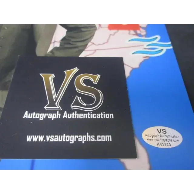 Black authenticity card and circular sticker for Steve Carell Anchorman office signed photo