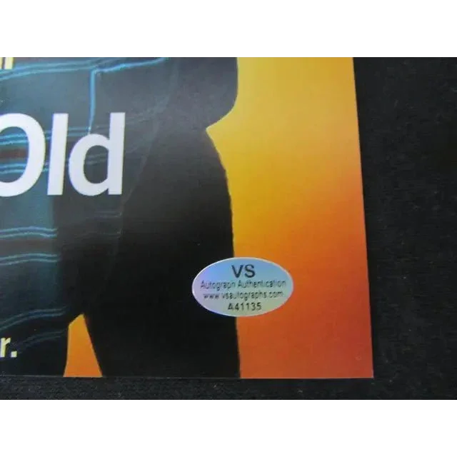 Holographic autograph authentication sticker on Steve Carell signed 8x10 photo with VSA COA