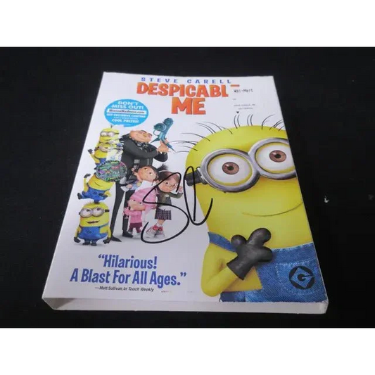 Steve Carrell signed Despicable Me DVD case with superstar certificate and signed DVD dust